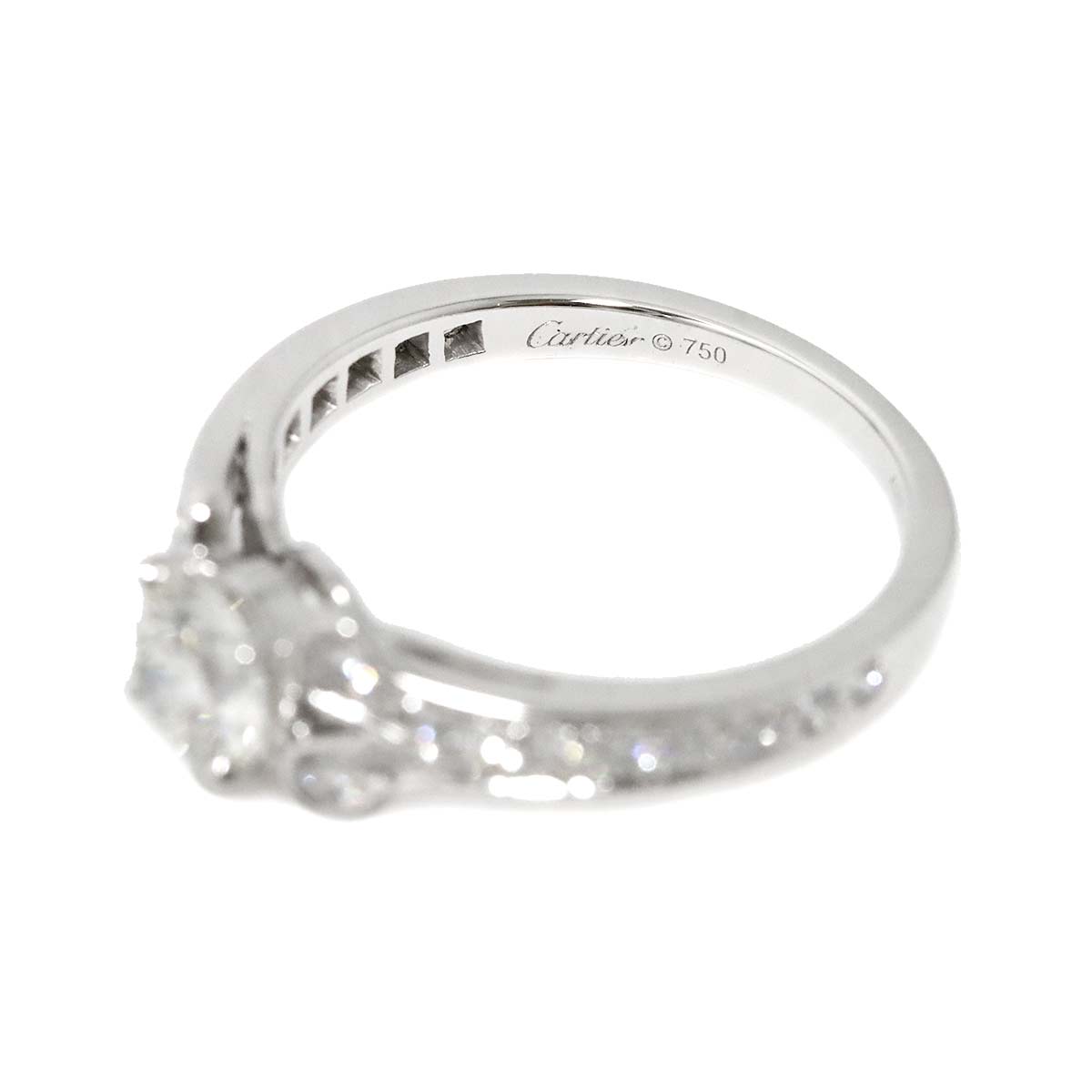 Ballerine Diamond 0.54ct H/VVS2/3EXRing 18K WG size48 4.5(US)