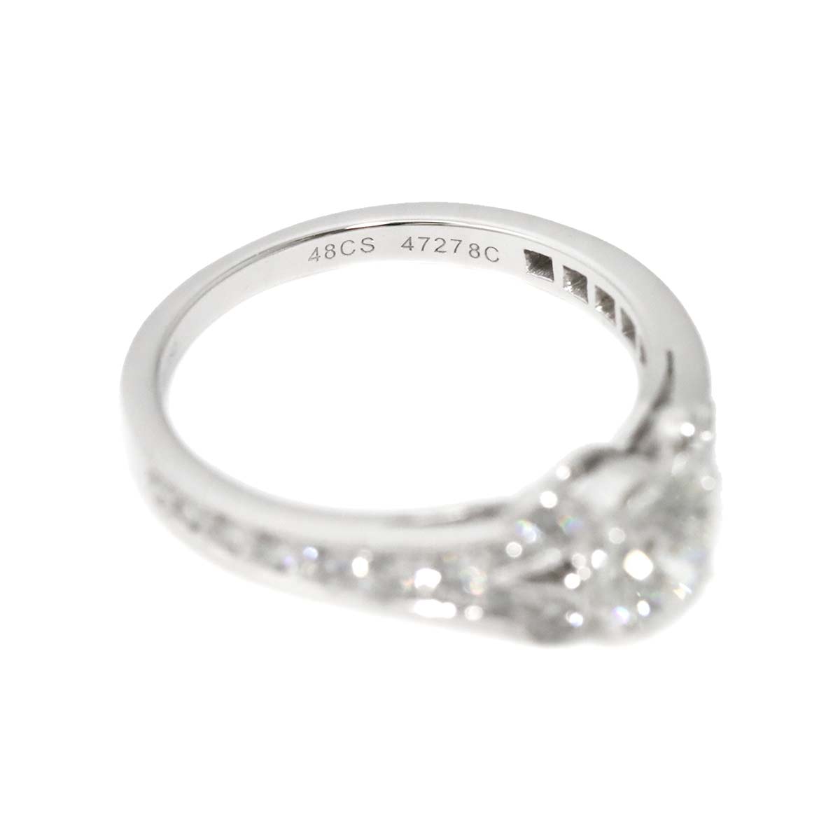 Ballerine Diamond 0.54ct H/VVS2/3EXRing 18K WG size48 4.5(US)