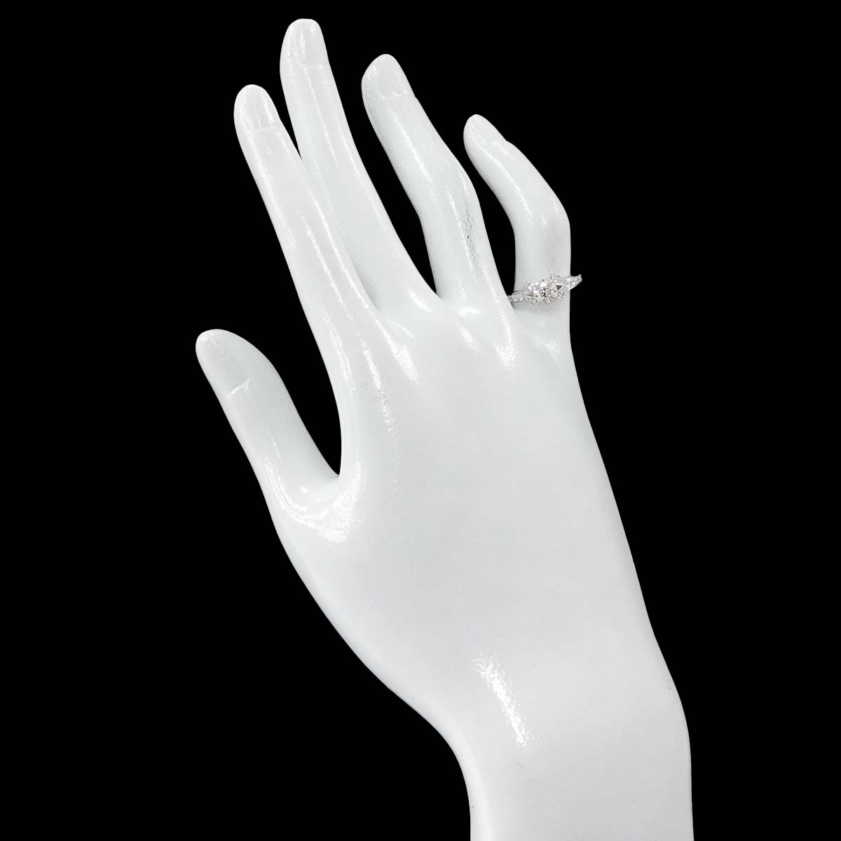 Ballerine Diamond 0.54ct H/VVS2/3EXRing 18K WG size48 4.5(US)