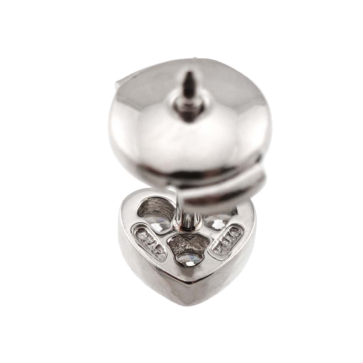 Sentimental Heart Diamond Earrings Pierced Pt