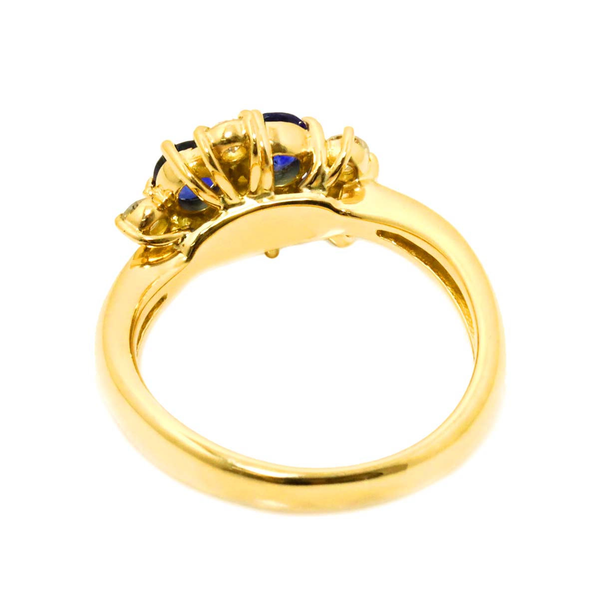 Sapphire 1.00ct Diamond 0.23ct Ring 18K 750 5.75-6(US)