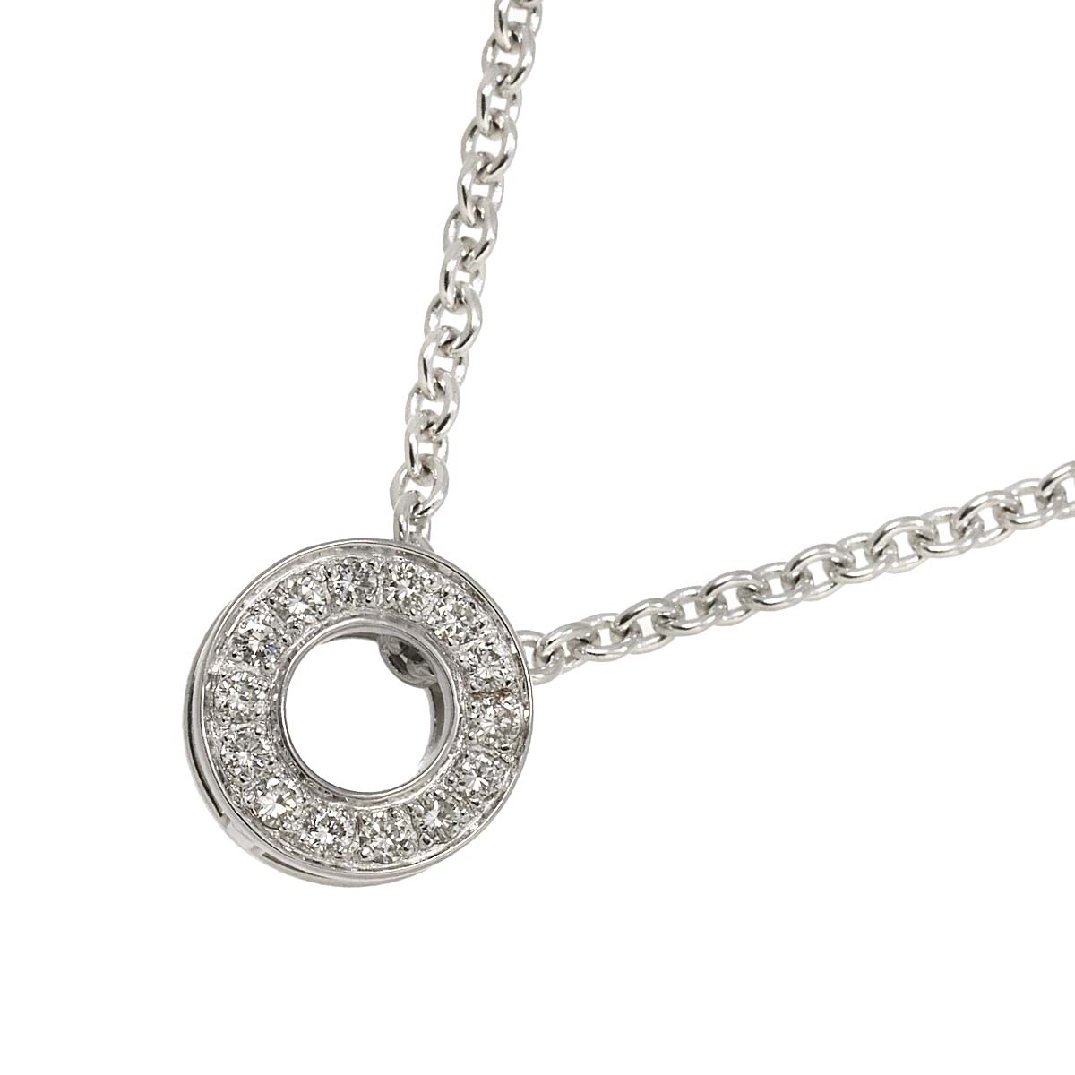 Diamond Necklace 18K White Gold 750