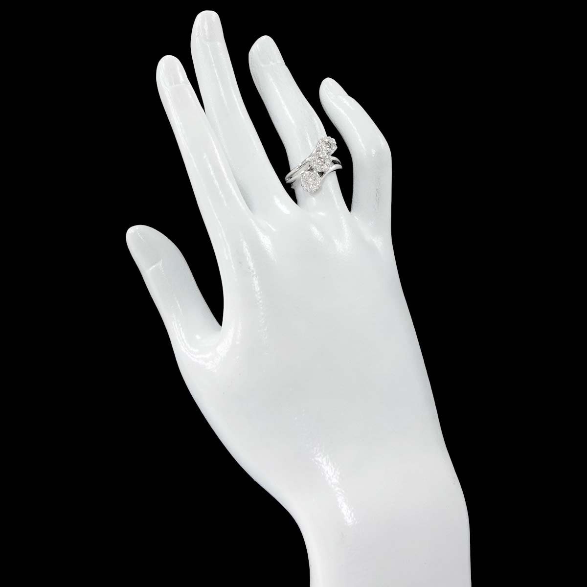 Diamond 1.00ct Ring 18K K18 WG White Gold size5.75-6(US)