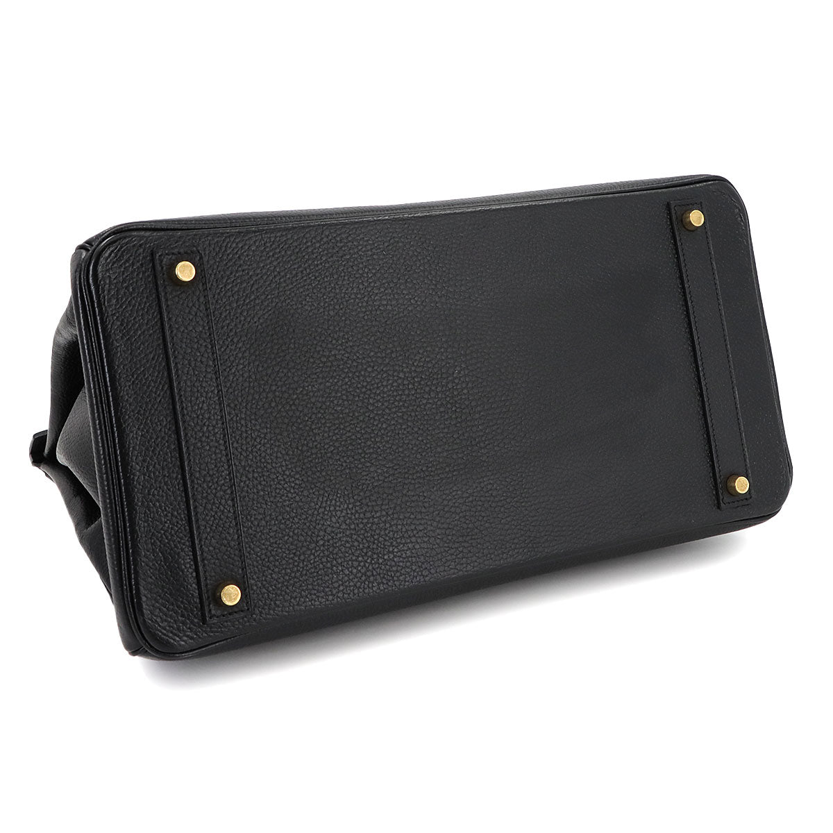 HERMES Birkin 40 Hand Bag Ardennes Leather Black Vintage Purse