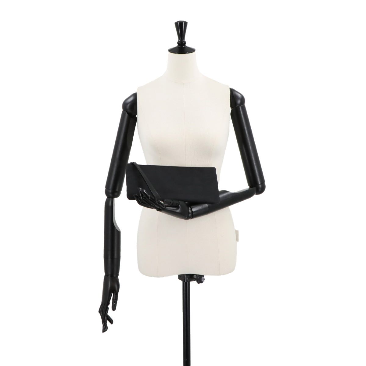 New Travel Line Pouch Nylon Jacquard Leather Black A17675