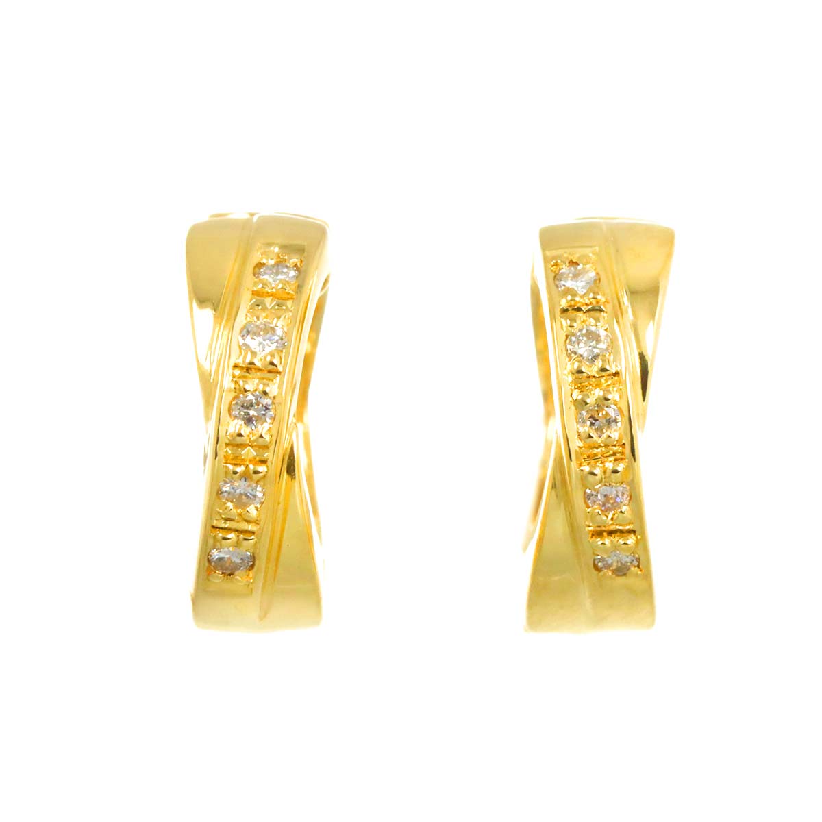 Diamond Earrings 18K K18 YG 750