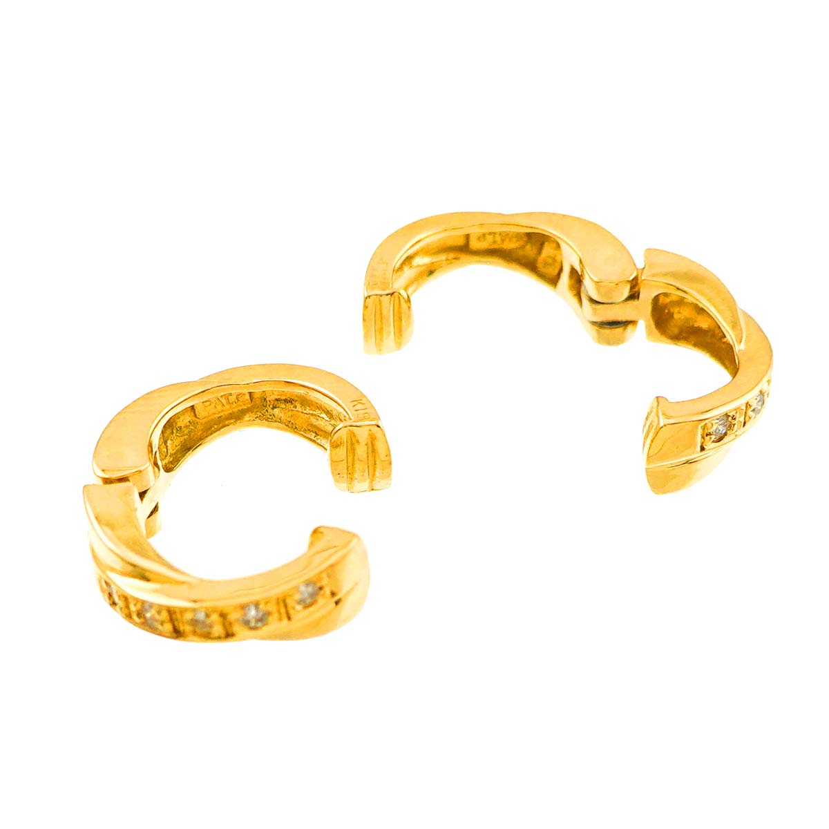 Diamond Earrings 18K K18 YG 750