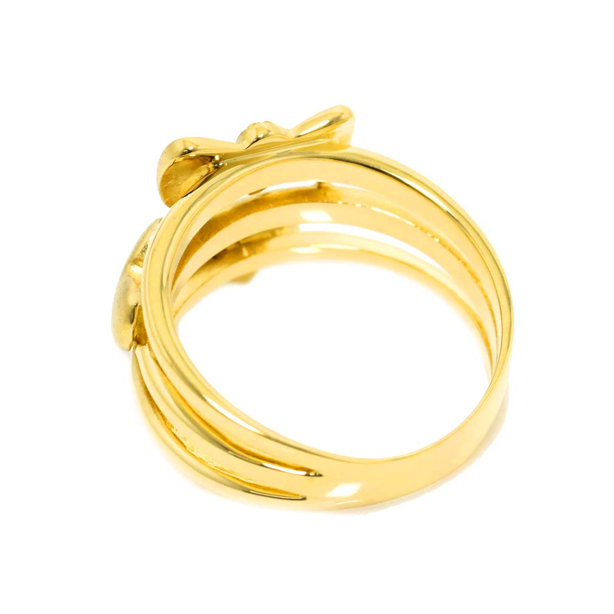 Diamond 0.10ct Ring 18K YG Yellow Gold 750 7.25-7.5(US)