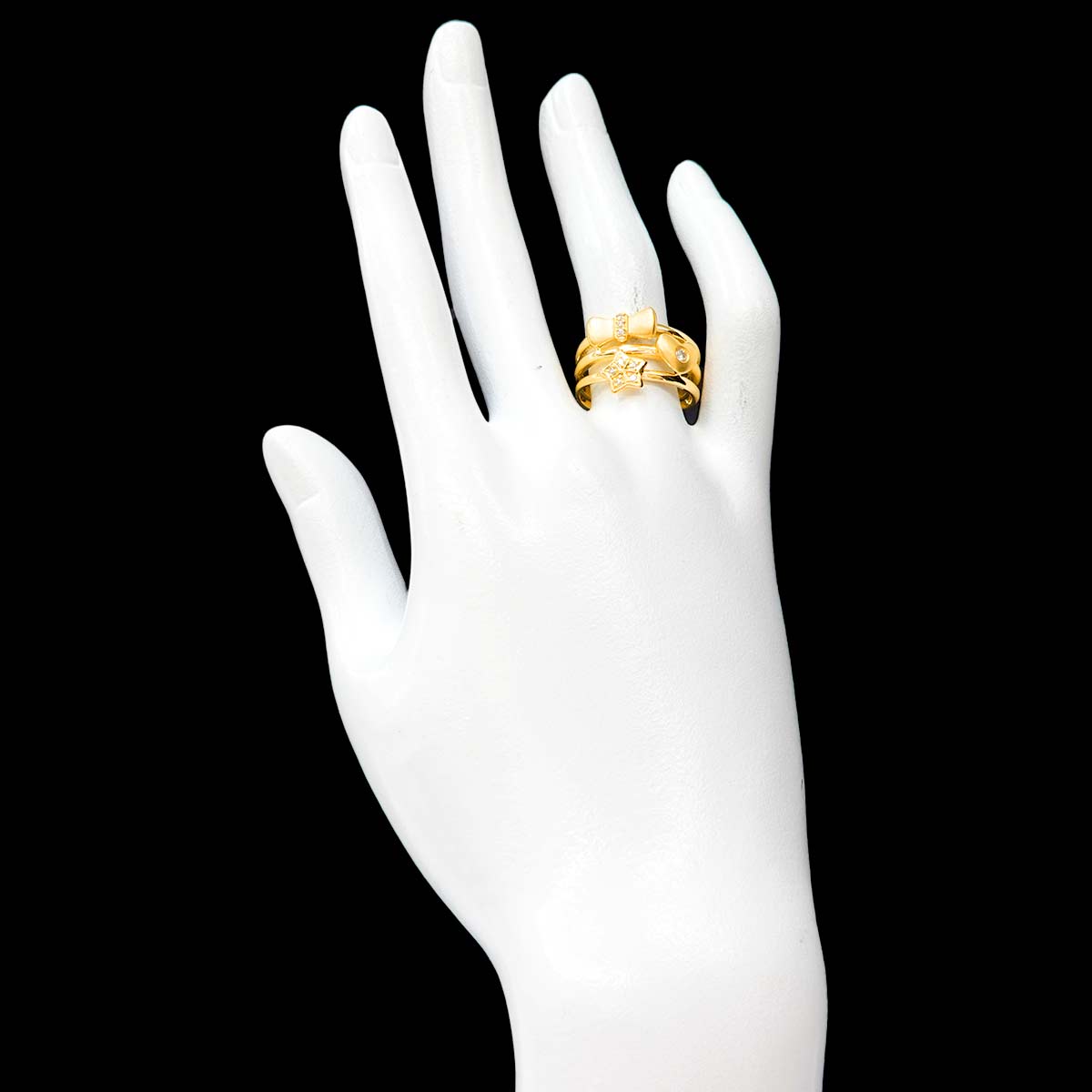 Diamond 0.10ct Ring 18K YG Yellow Gold 750 7.25-7.5(US)