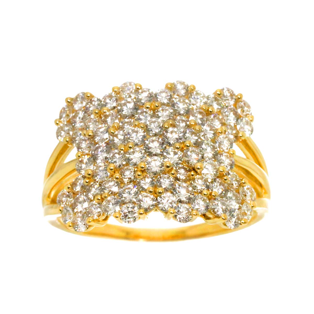 Diamond 2.07ct Ring 18K YG Yellow Gold 750 9.5(US)