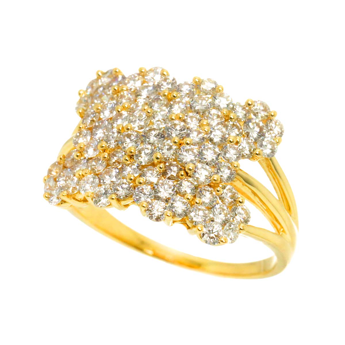 Diamond 2.07ct Ring 18K YG Yellow Gold 750 9.5(US)