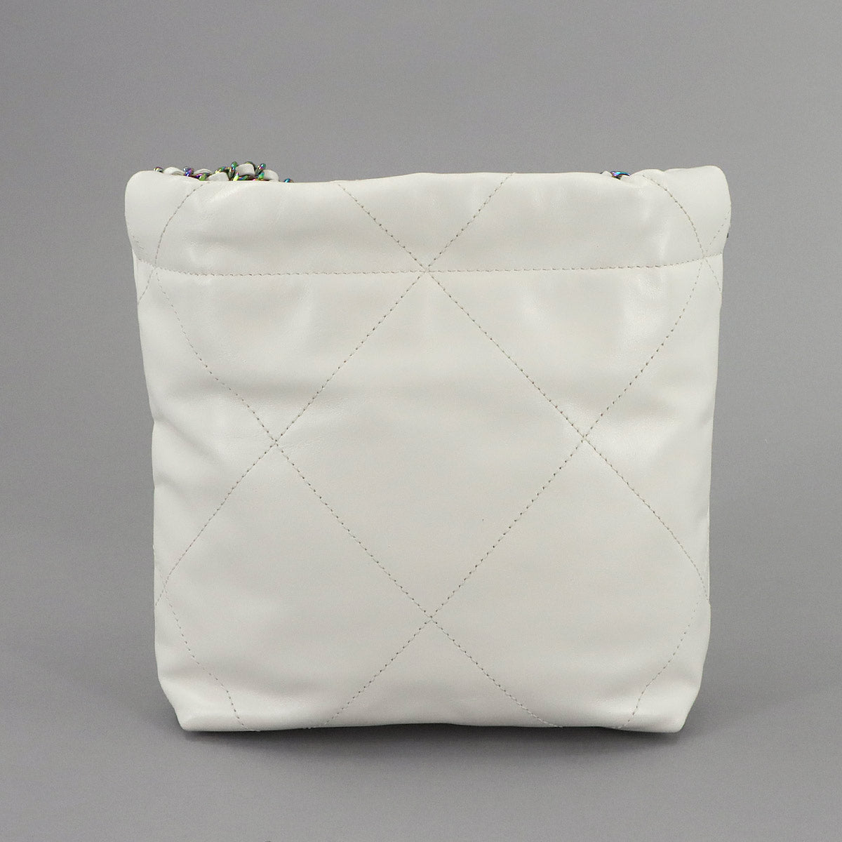 CHANEL 22 Mini Chain Hand Shoulder Bag Leather White AS3980 Purse