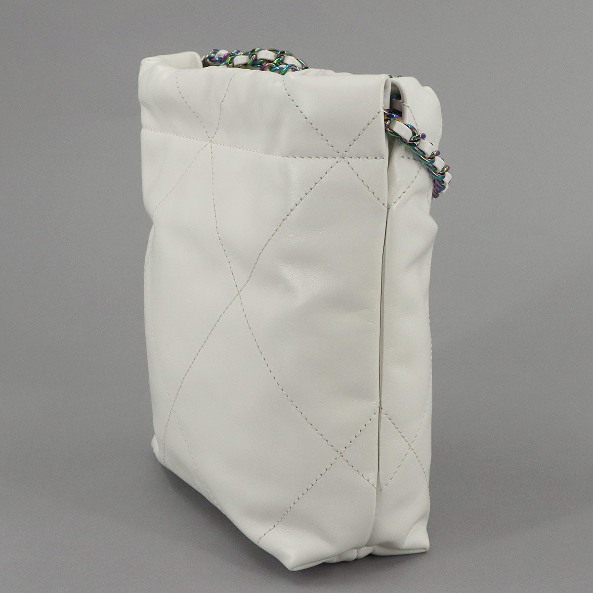 CHANEL 22 Mini Chain Hand Shoulder Bag Leather White AS3980 Purse