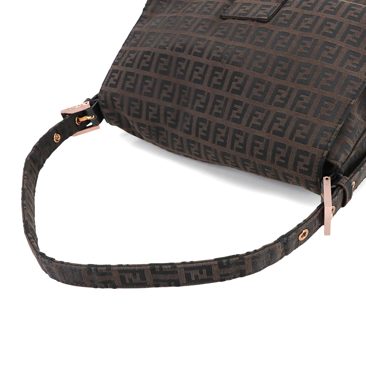 Zucchino Mamma Baguette Shoulder Bag Canvas Brown Black 8BR001