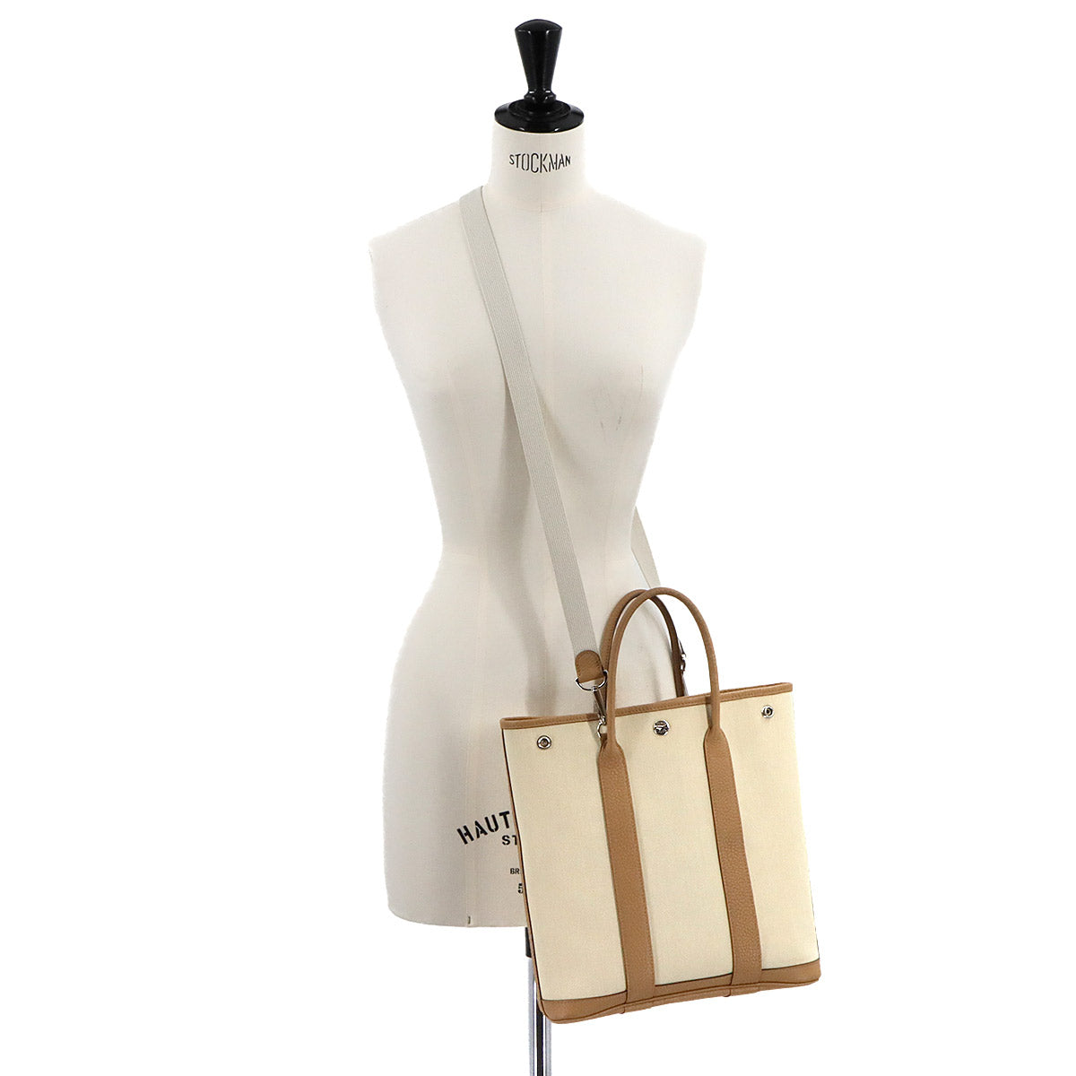 Garden File PM Tote Shoulder Bag Toile Militaire Negonda Biscuit 90280814