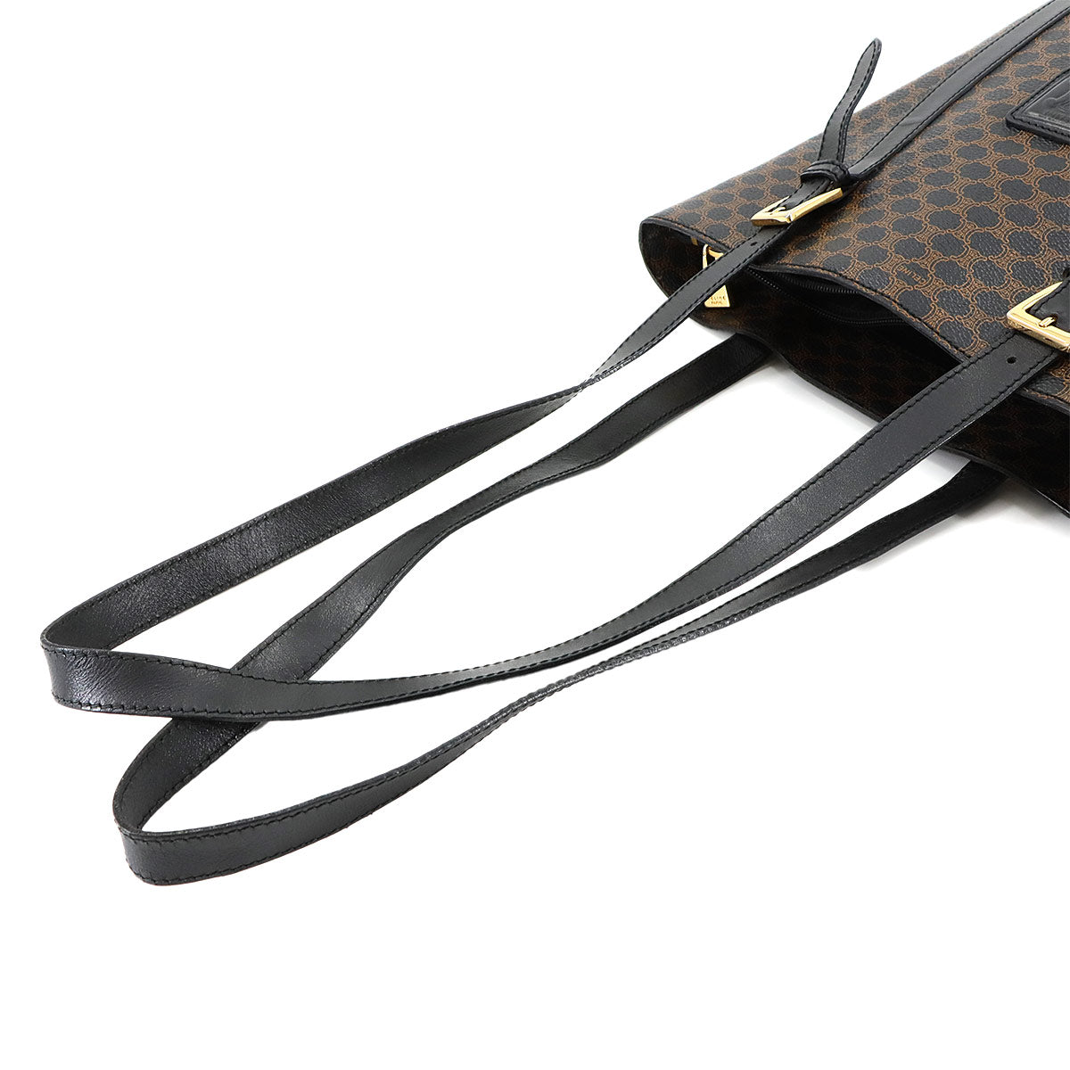 Macadam Shoulder Bag PVC Leather Black Brown Vintage Purse