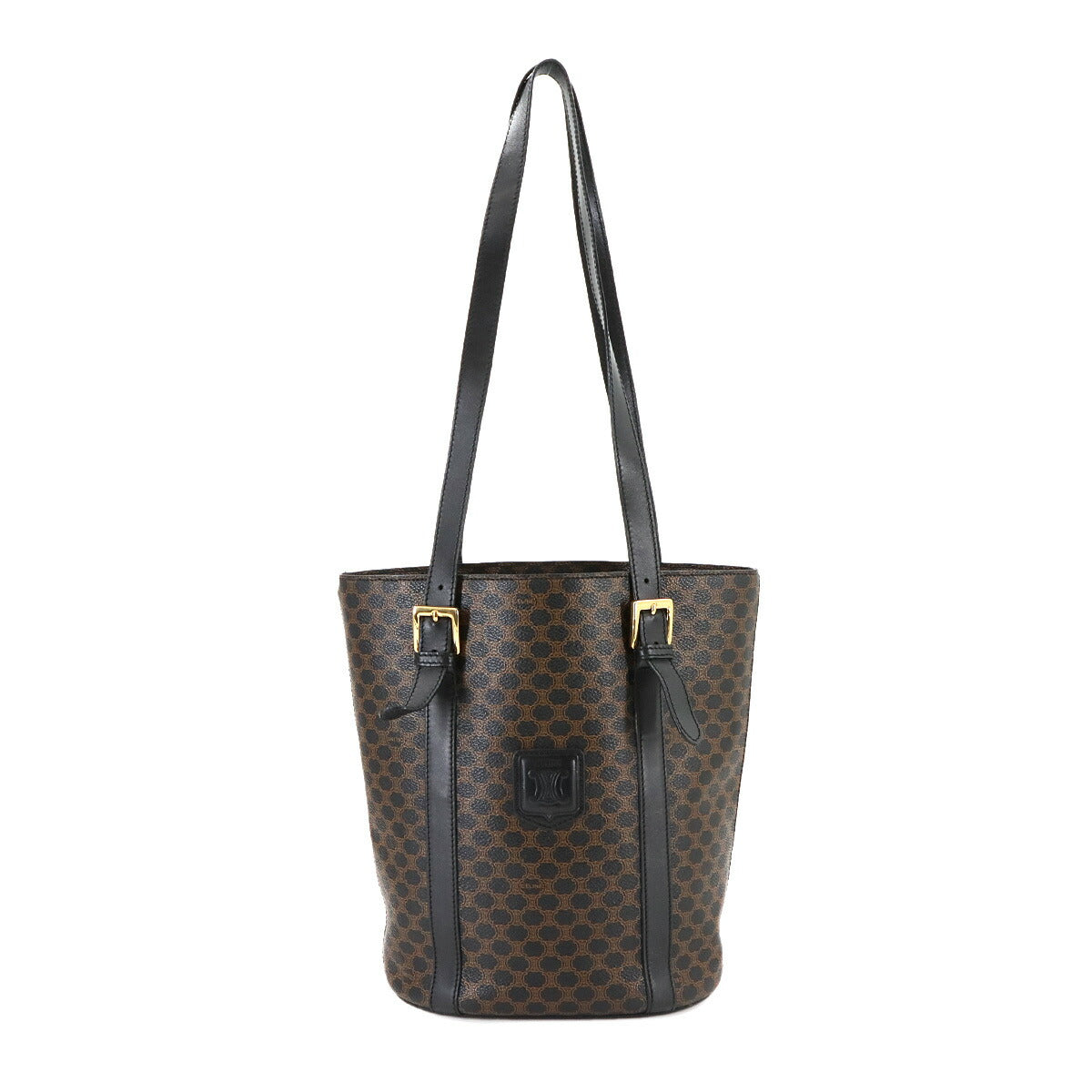 Macadam Shoulder Bag PVC Leather Black Brown Vintage Purse