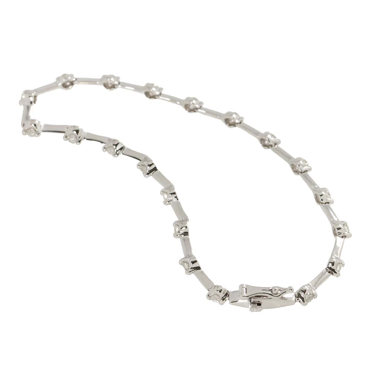Diamond 1.00ct Bracelet 18K K18 WG White Gold 750