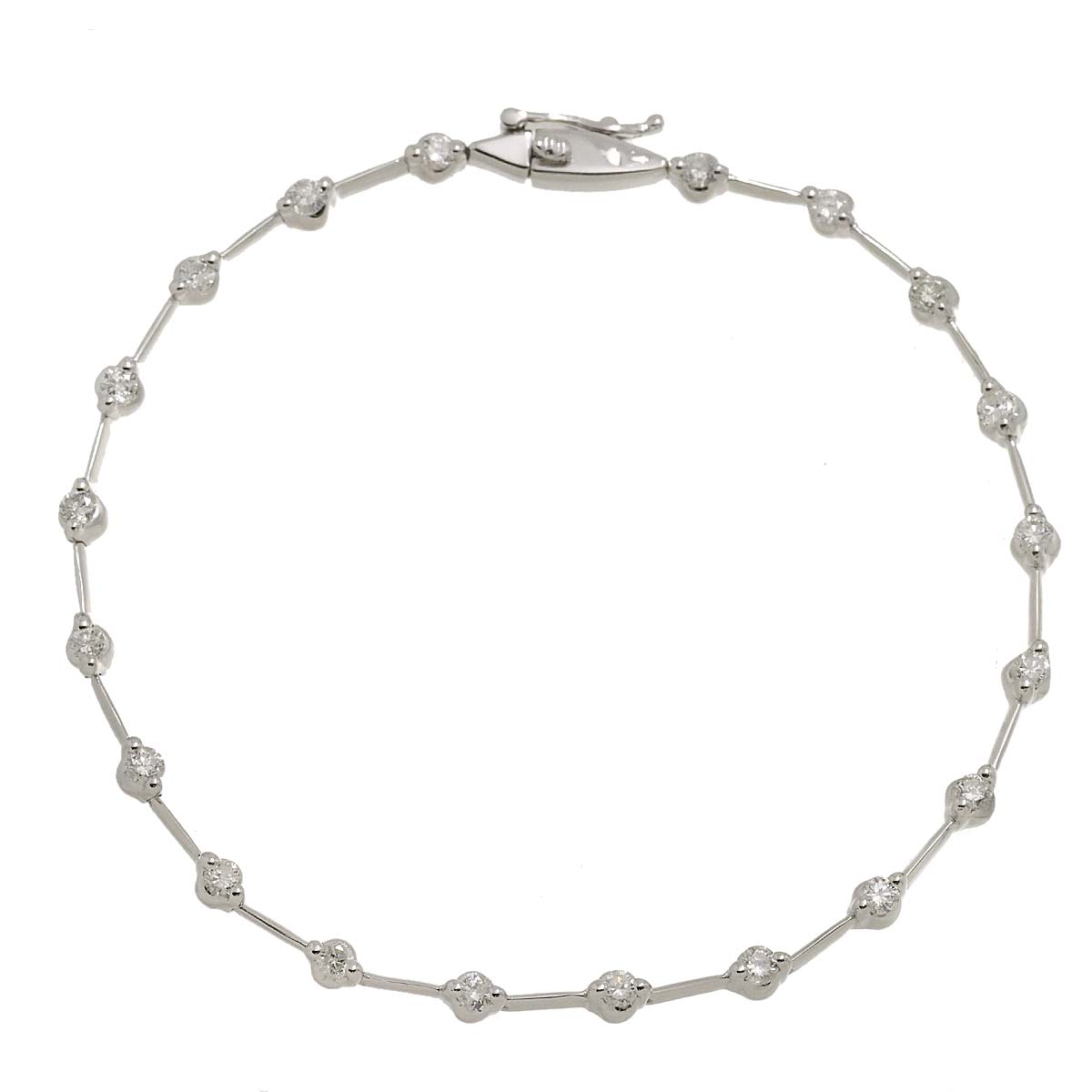 Diamond 1.00ct Bracelet 18K K18 WG White Gold 750