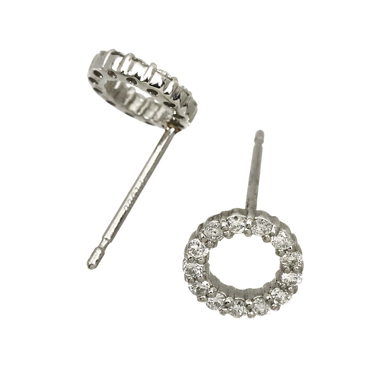 Diamond 0.10ct/0.10ct Earrings Pierced Pt Platinum