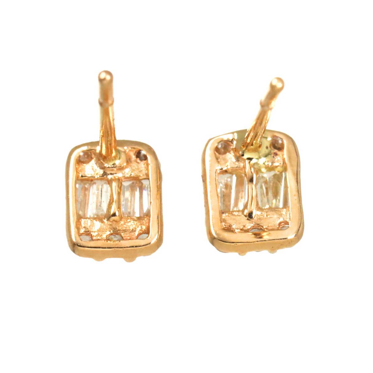 Diamond 0.10ct/0.10ct Earrings Pierced 18K PG Pink Gold 750