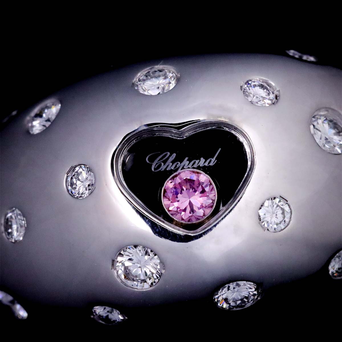 Happy Diamond Heart Diamond Ring 18K WG 750 Size6.5-6.75(US)