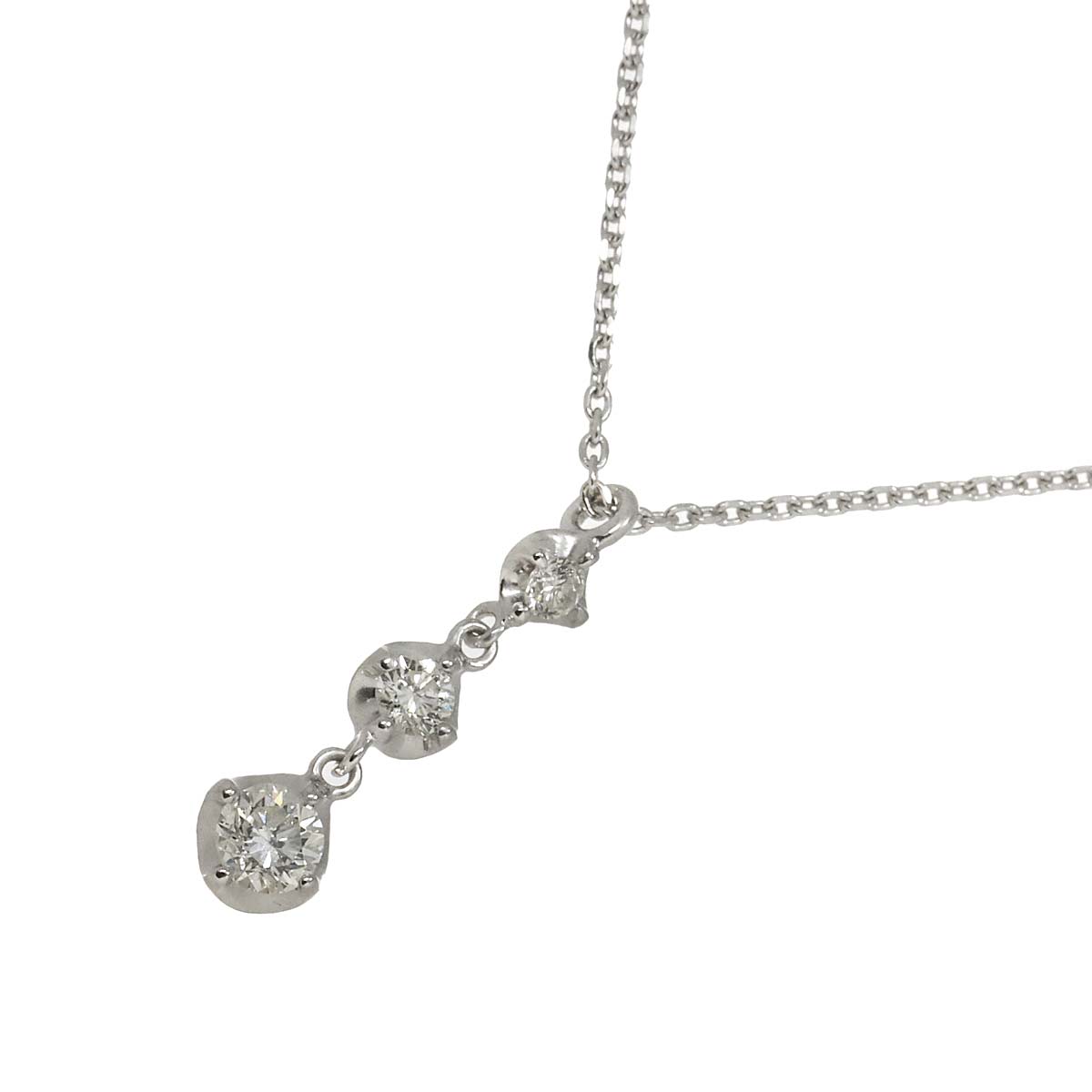 Diamond 0.27ct Necklace 18K White Gold 750
