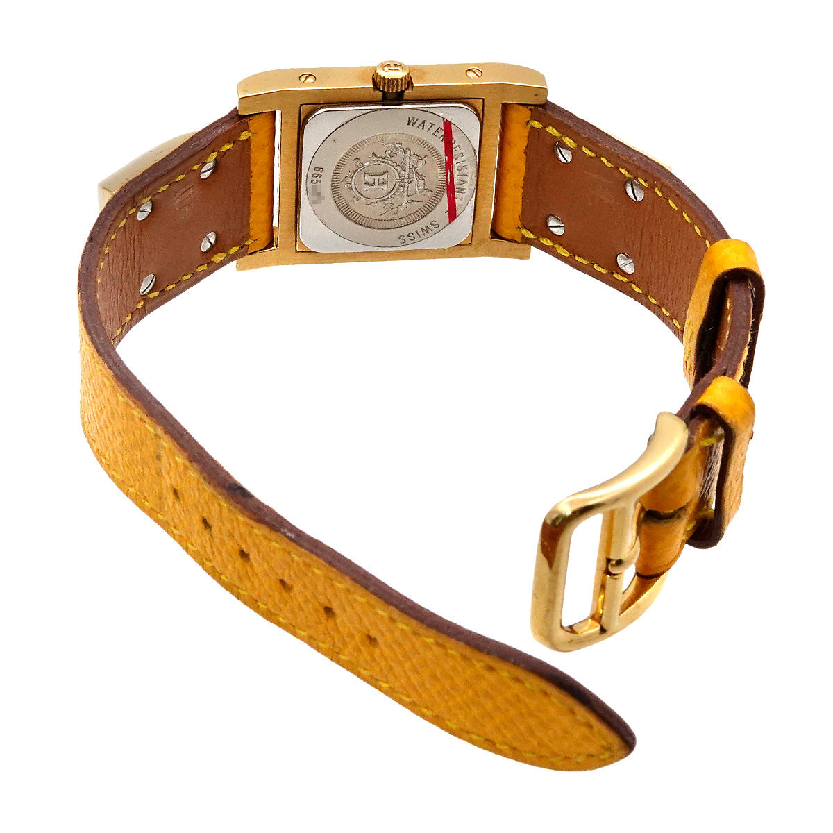 Medor Vintage pyramid Gold studs Quartz White Dial Ladies