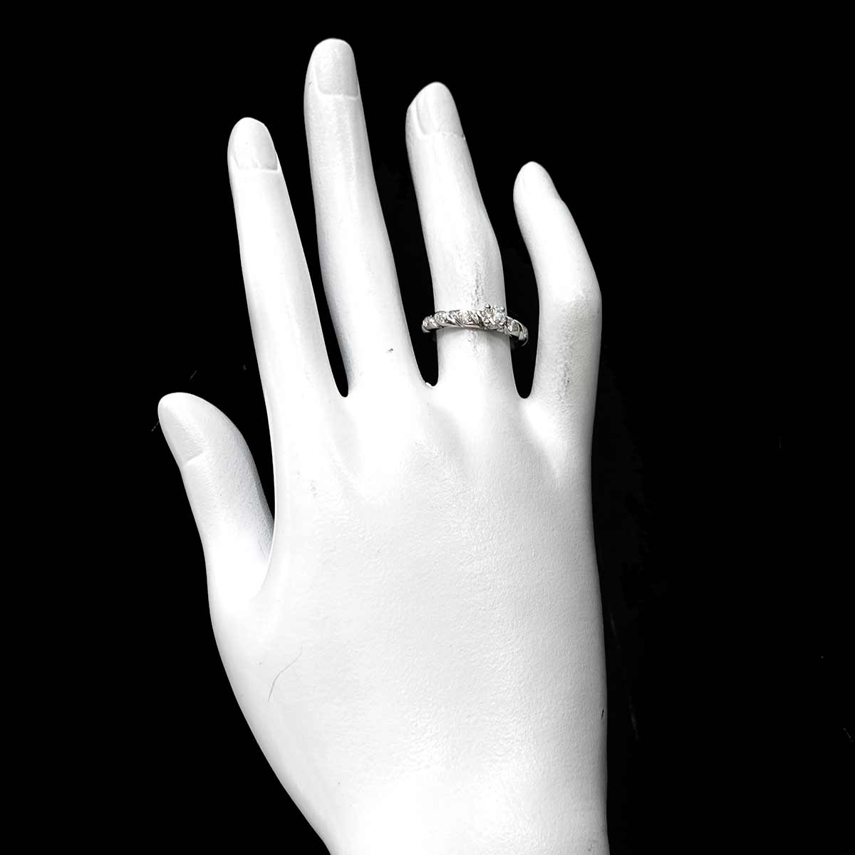 CHAUMET Diamond 0.27ct F/VVS1/EX Ring Pt size52 5.75-6(US)