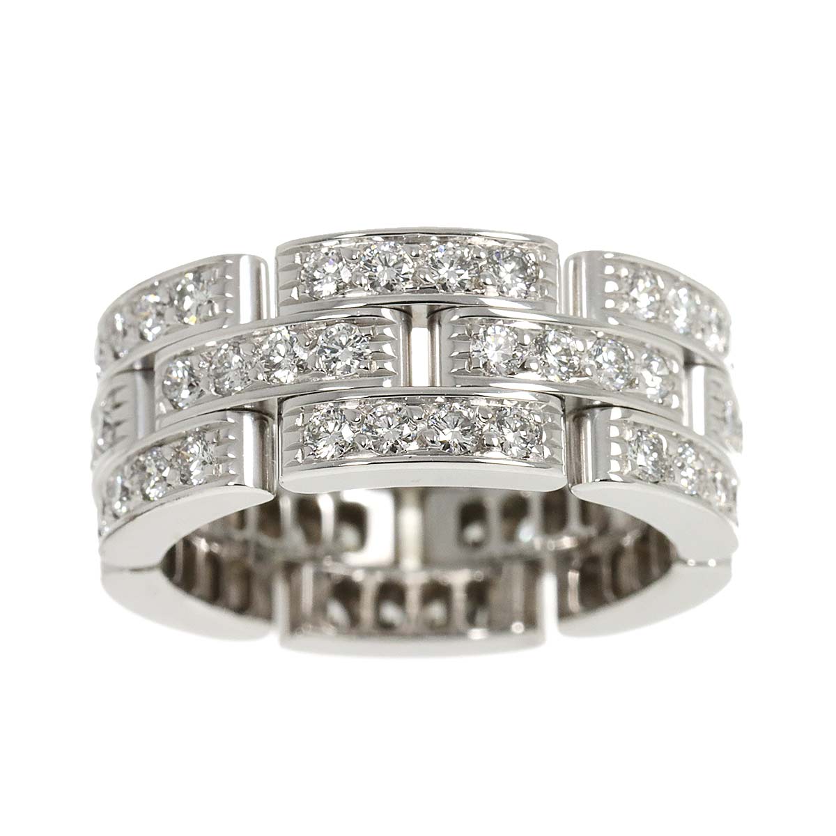 Cartier Maillon Panthere Diamond Ring 18K WG 750 Size50 4.75-5(US)