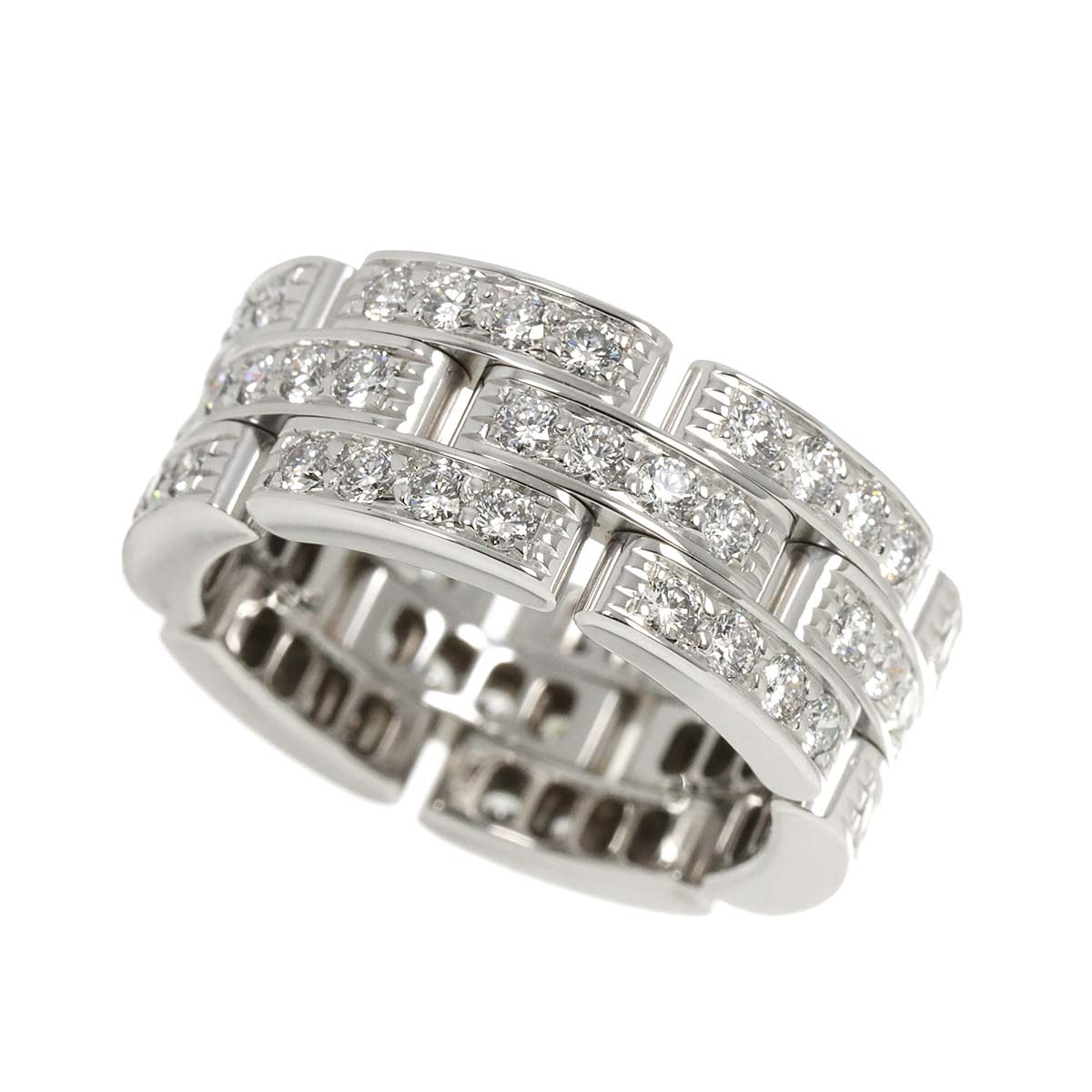 Cartier Maillon Panthere Diamond Ring 18K WG 750 Size50 4.75-5(US)