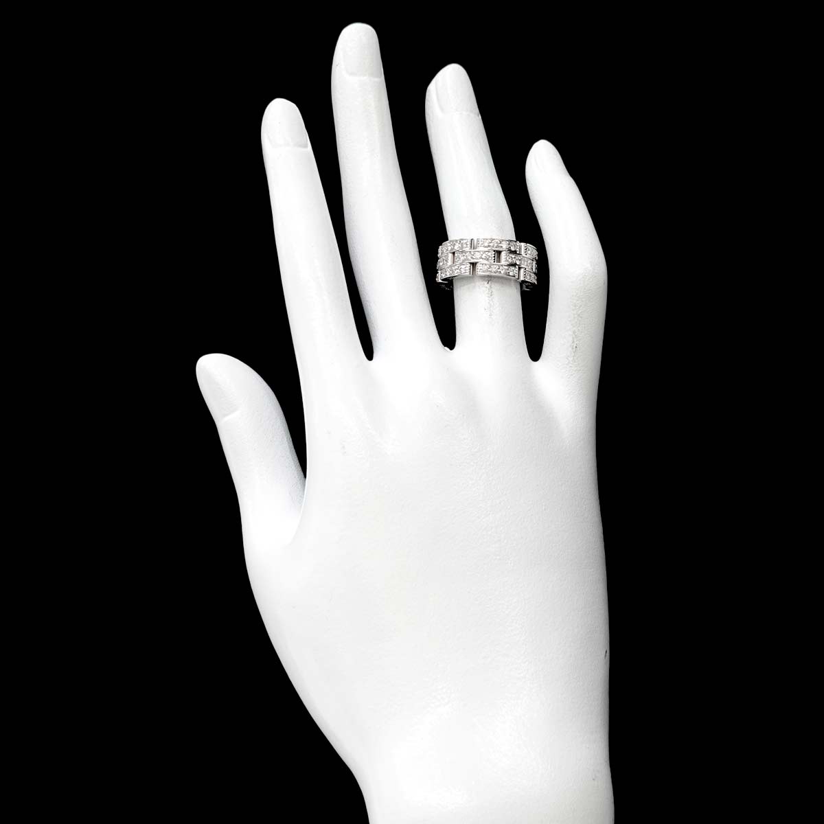 Cartier Maillon Panthere Diamond Ring 18K WG 750 Size50 4.75-5(US)