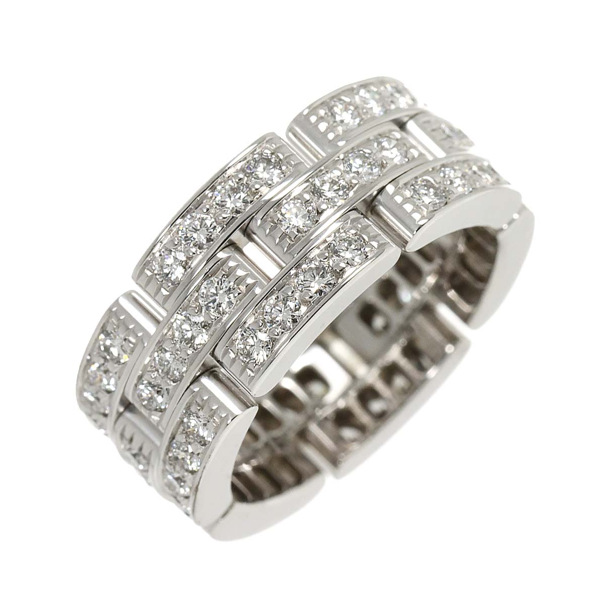Cartier Maillon Panthere Diamond Ring 18K WG 750 Size50 4.75-5(US)