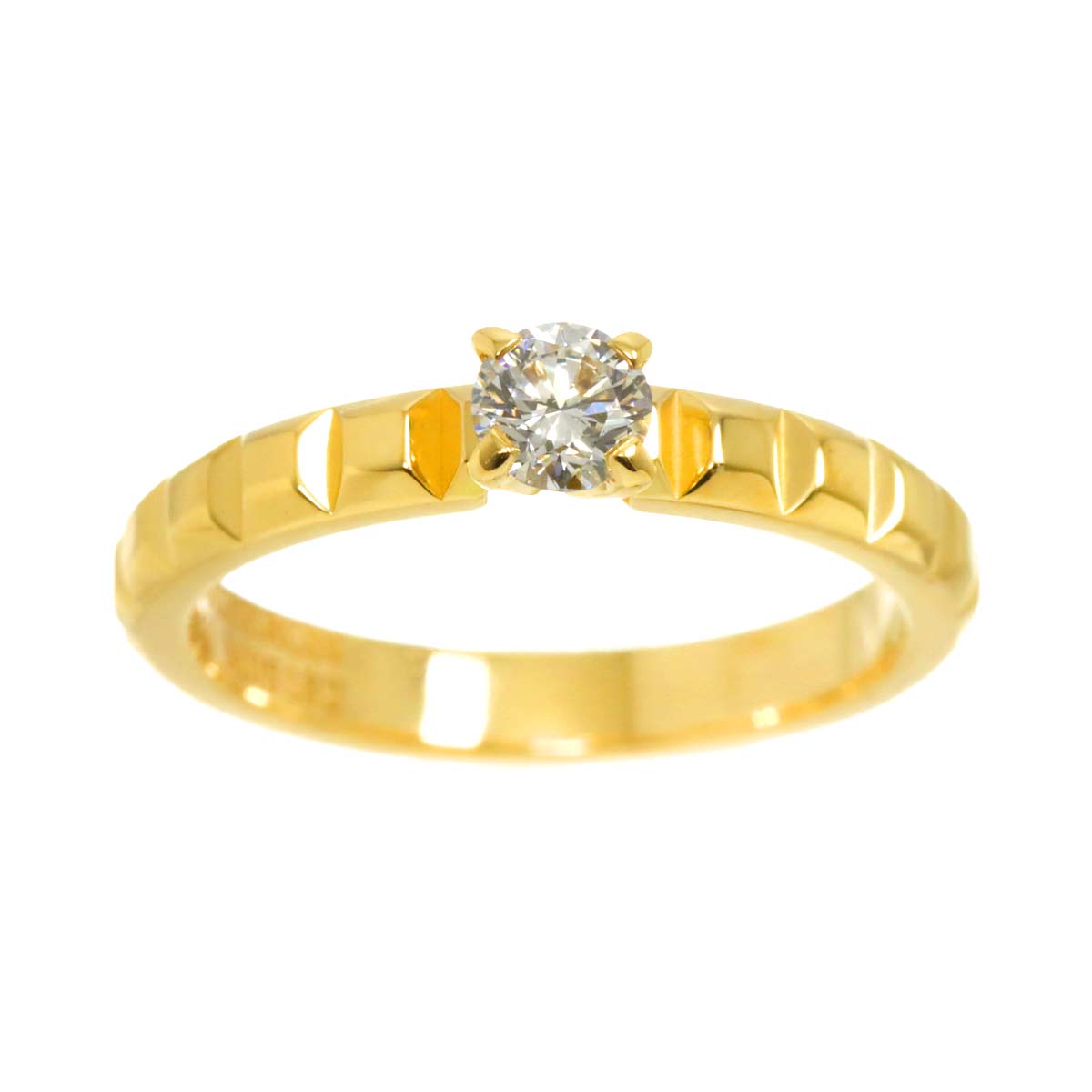 BOUCHERON Diamond 0.21ct E/VVS1/3EX Ring 18K YG 750 size48 4.5(US)