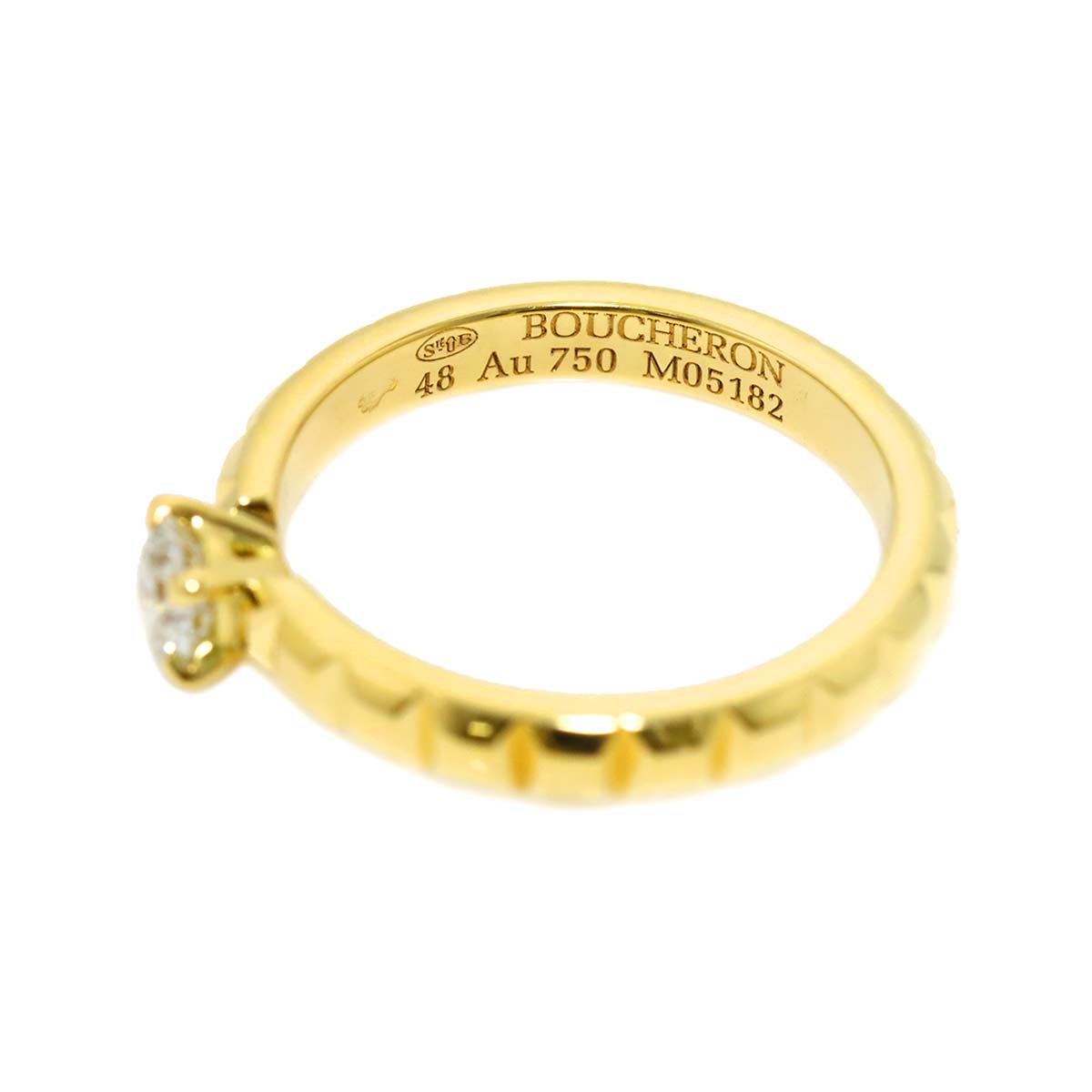 BOUCHERON Diamond 0.21ct E/VVS1/3EX Ring 18K YG 750 size48 4.5(US)