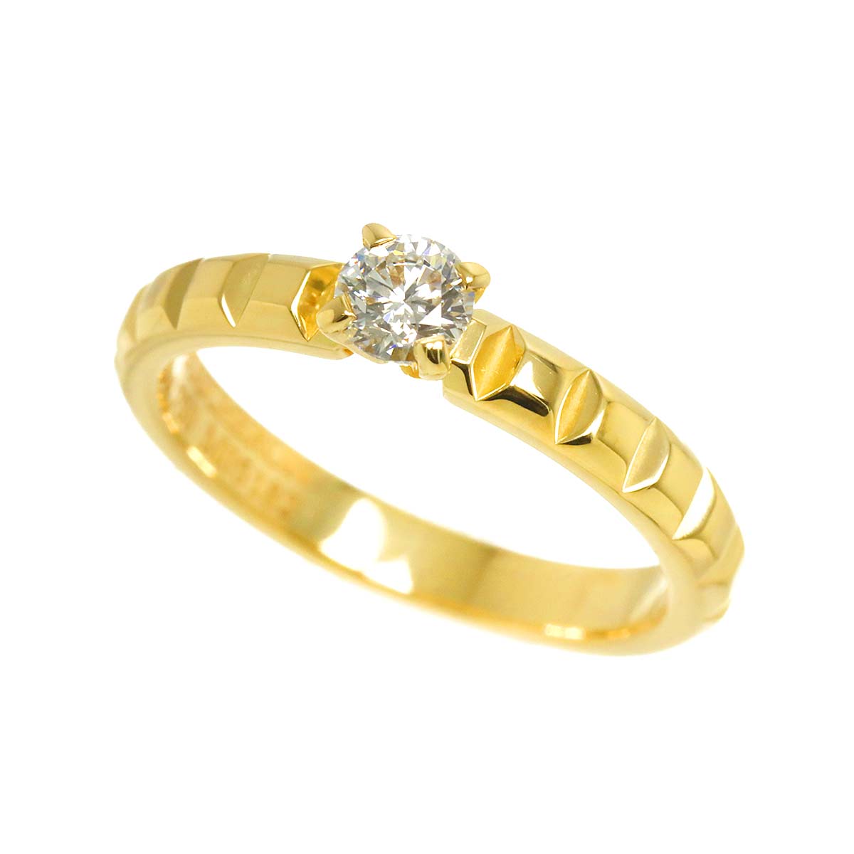 BOUCHERON Diamond 0.21ct E/VVS1/3EX Ring 18K YG 750 size48 4.5(US)