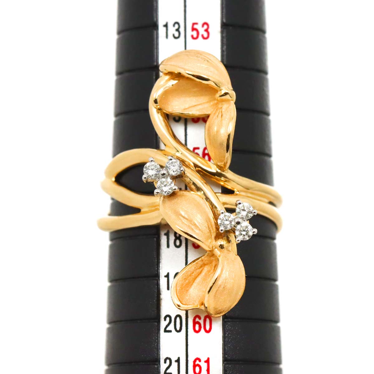 Diamond Ring 18K PG WG Pink White Gold 750 Size7.5-7.75(US)