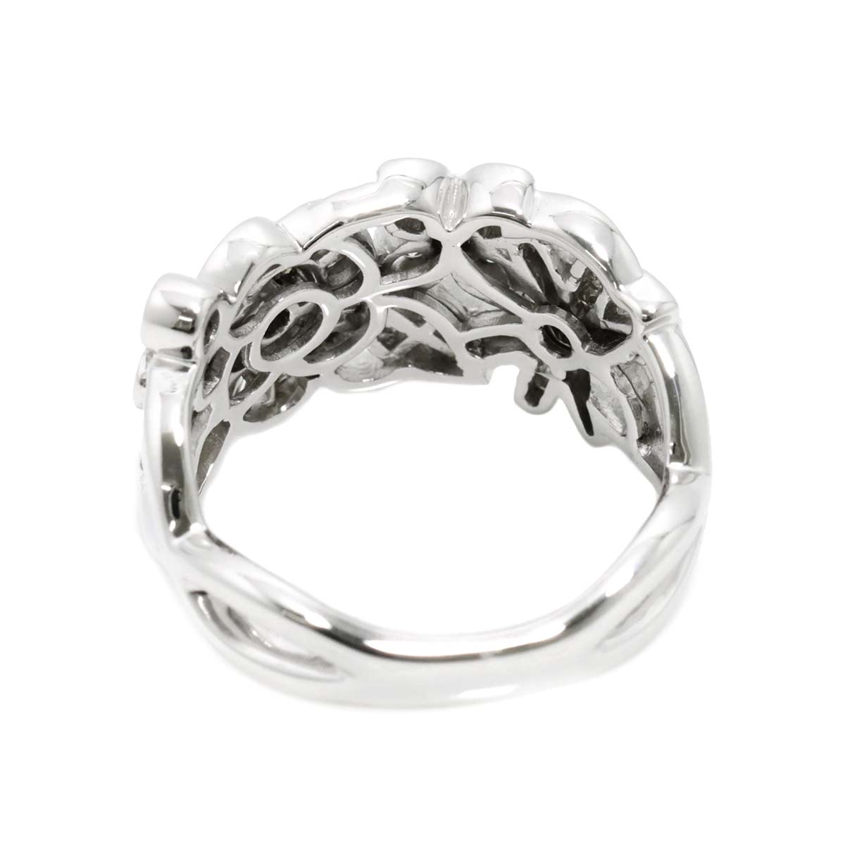 Diamond 0.74ct Ring 18K K18 WG White Gold size6.5-6.75(US)