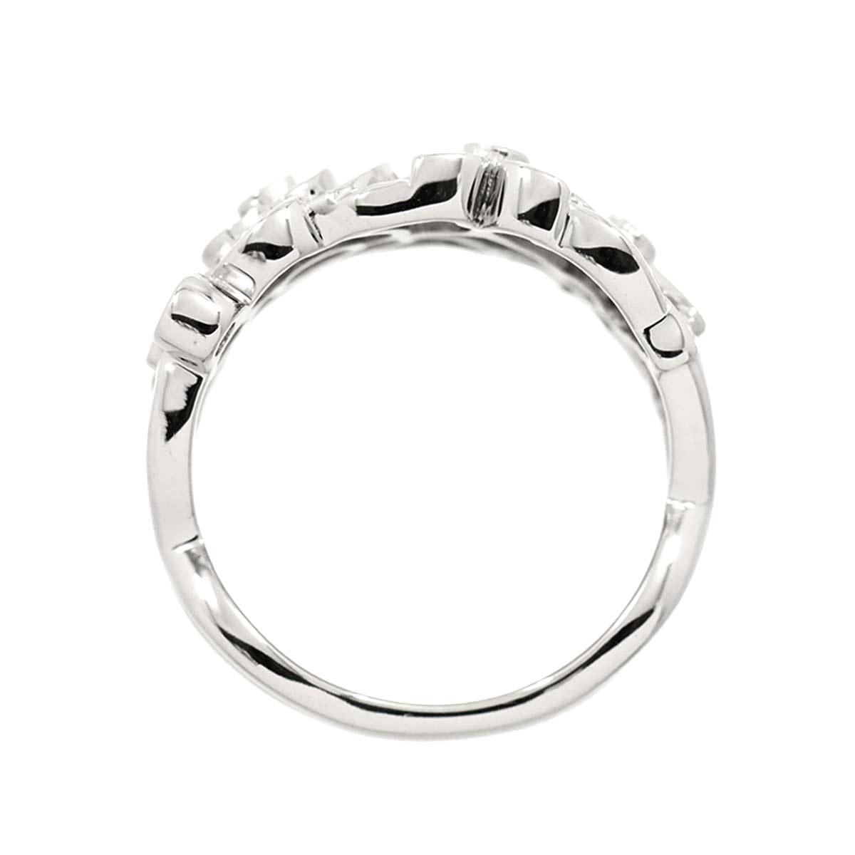 Diamond 0.74ct Ring 18K K18 WG White Gold size6.5-6.75(US)