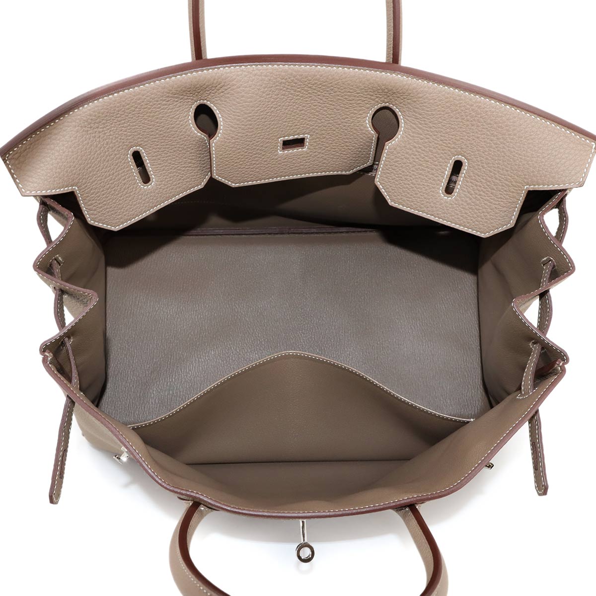 Birkin 40 Hand Bag Togo Leather Etoupe Purse Beige