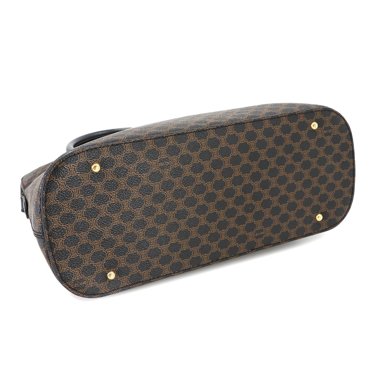 Macadam Hand Bag Leather PVC Black Brown Vintage Purse