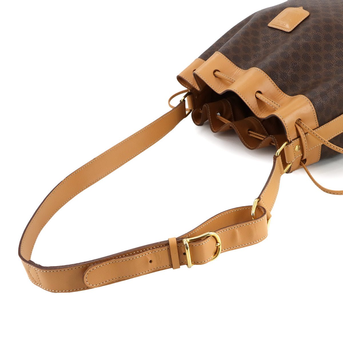 Macadam Shoulder Bag Leather PVC Brown Vintage Purse