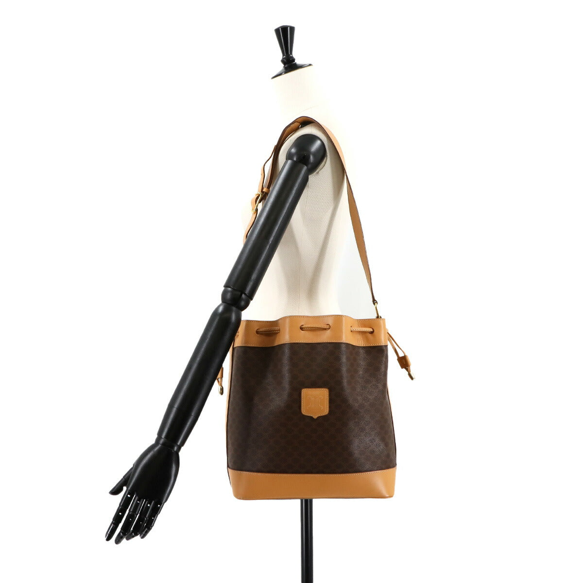 Macadam Shoulder Bag Leather PVC Brown Vintage Purse