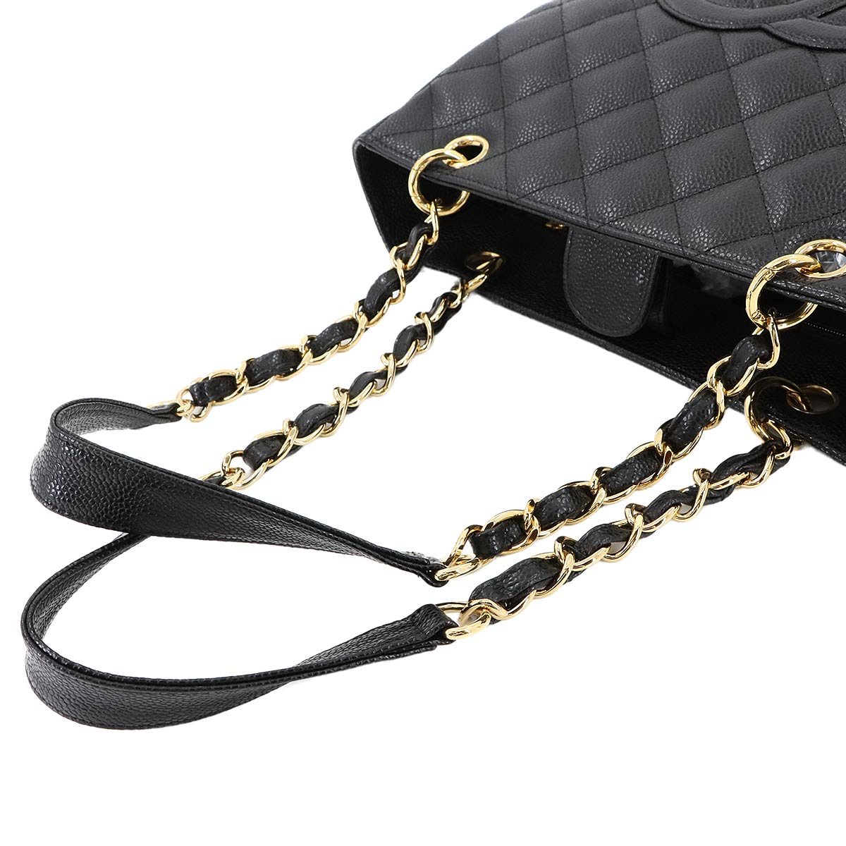 Matelasse PST Chain Tote Bag Leather Black A20994