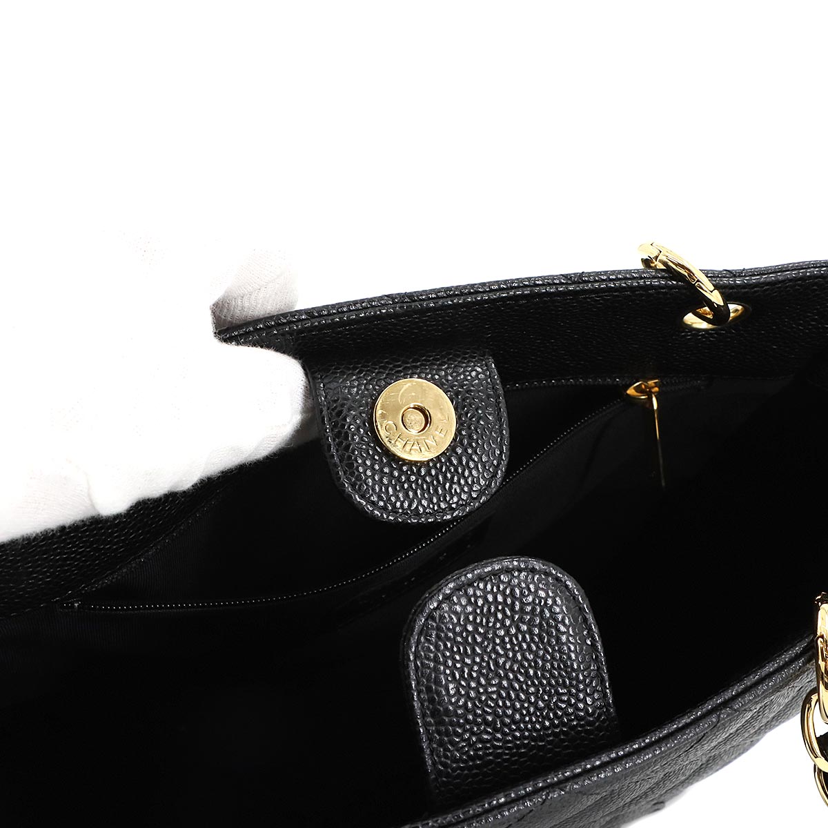 Matelasse PST Chain Tote Bag Leather Black A20994