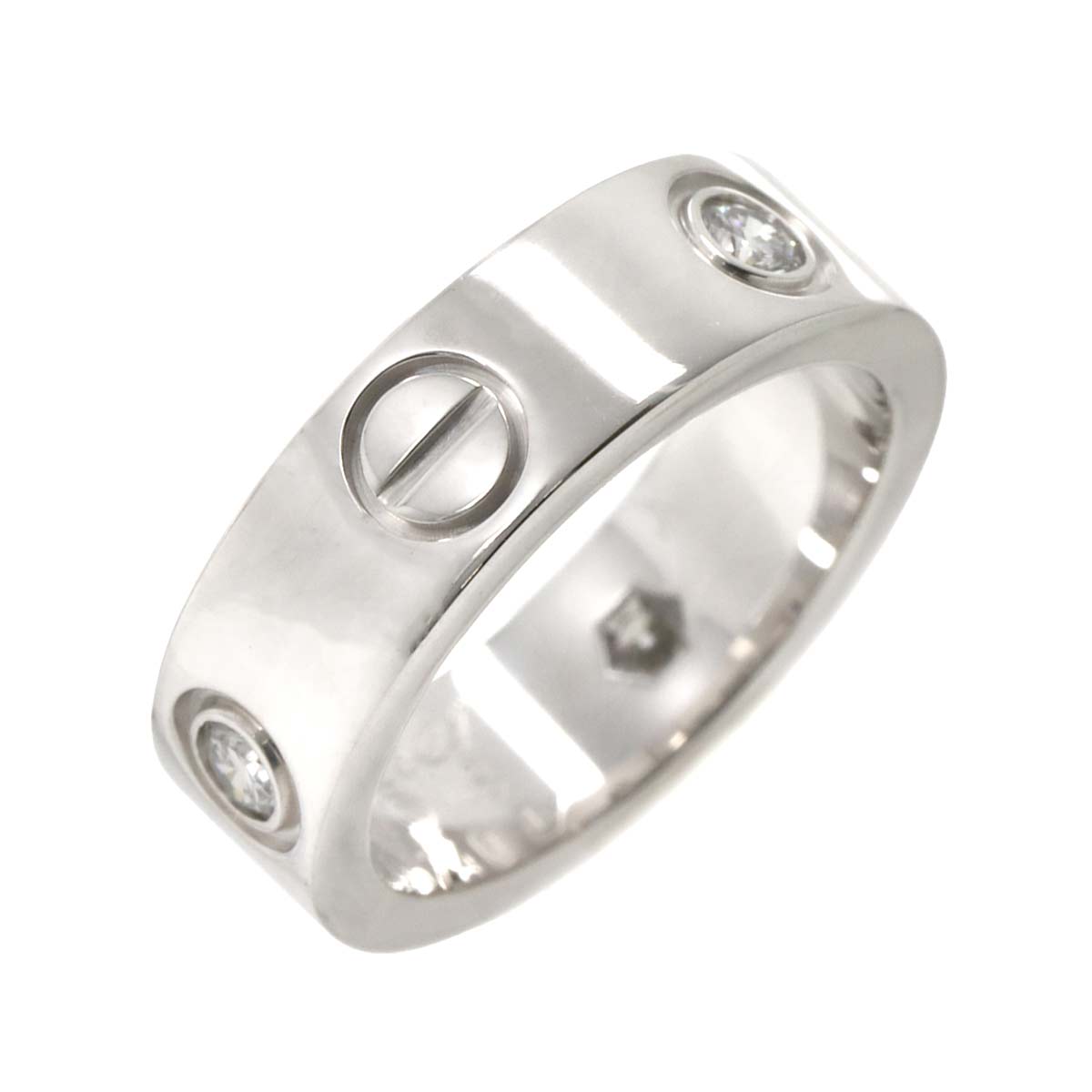 Love Ring Diamond 3P 18K White Gold 750 size48 4-4.5(US)