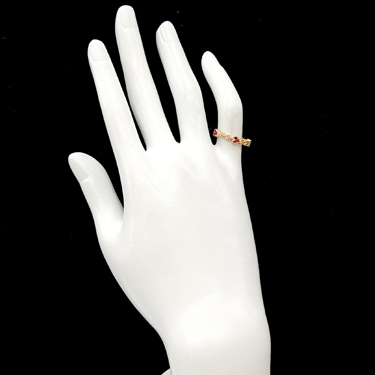 Ponte Vecchio Ruby 0.13ct Diamond 0.06ct Ring 18K PG 750 size4.5(US)