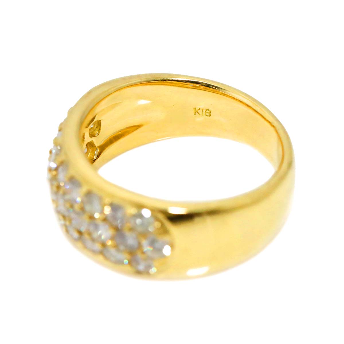 Diamond 1.15ct Ring 18K K18 YG Yellow Gold 750 size5.25(US)