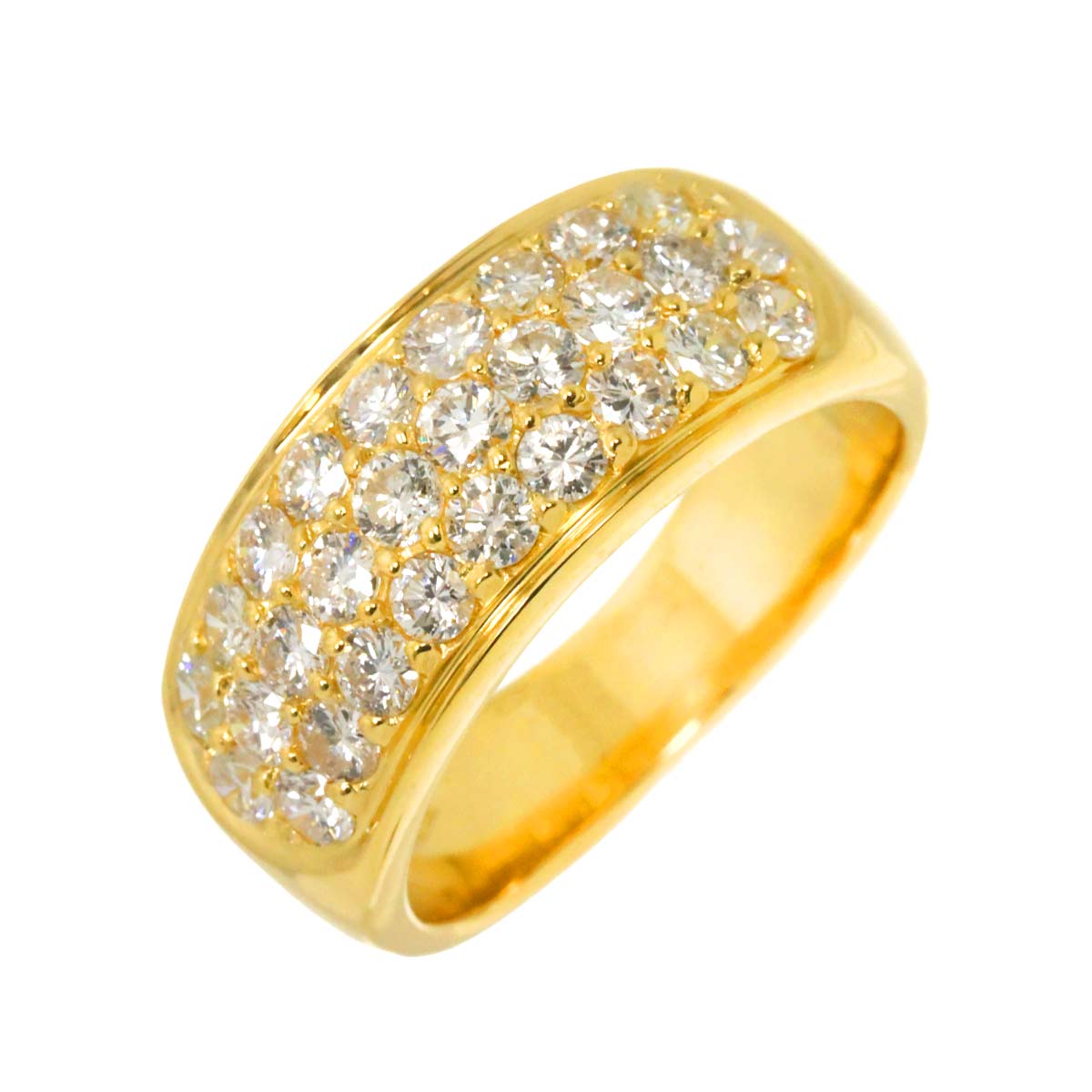 Diamond 1.15ct Ring 18K K18 YG Yellow Gold 750 size5.25(US)