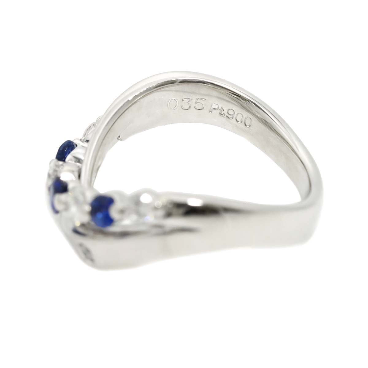 Sapphire 0.35ct Diamond 0.32ct Ring Pt Platinum size5.5-5.25(US)